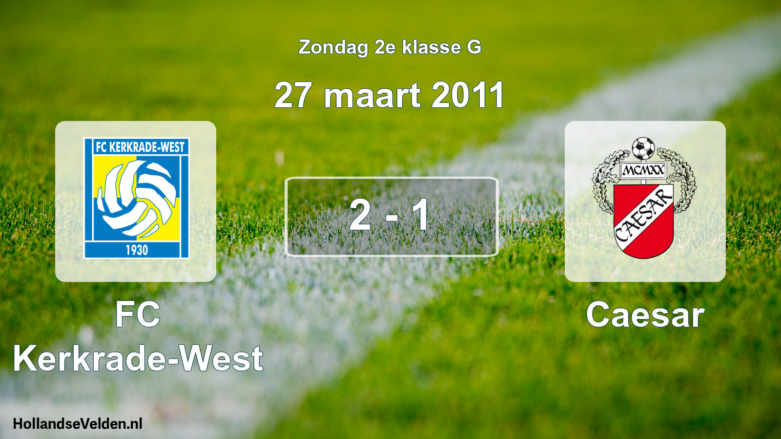 Total number of matches played: FC Kerkrade-West - Caesar 2 - 1 (27 March 2011)