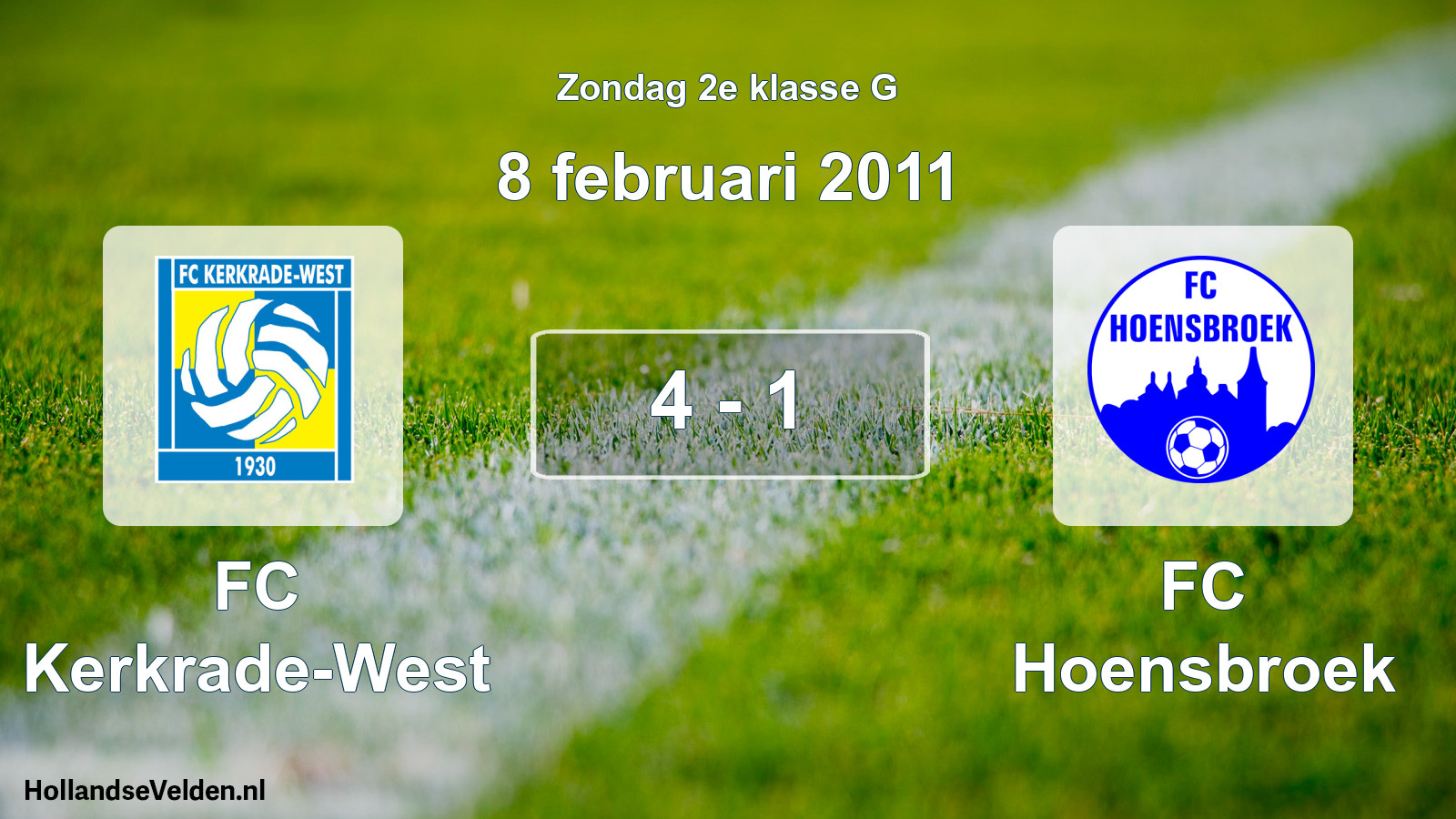 Total number of matches played: FC Kerkrade-West - FC Hoensbroek 4 - 1 (8 February 2011)
