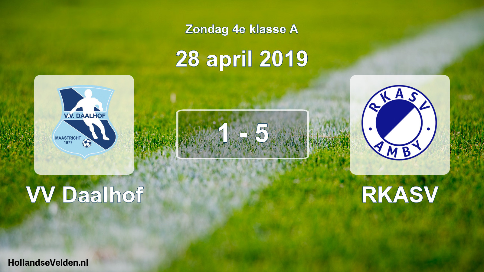 Total number of matches played: VV Daalhof - RKASV 1 - 5 (28 April 2019)