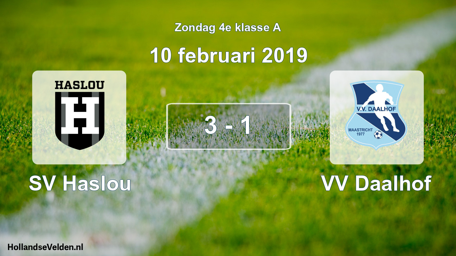 Total number of matches played: SV Haslou - VV Daalhof 3 - 1 (10 February 2019)