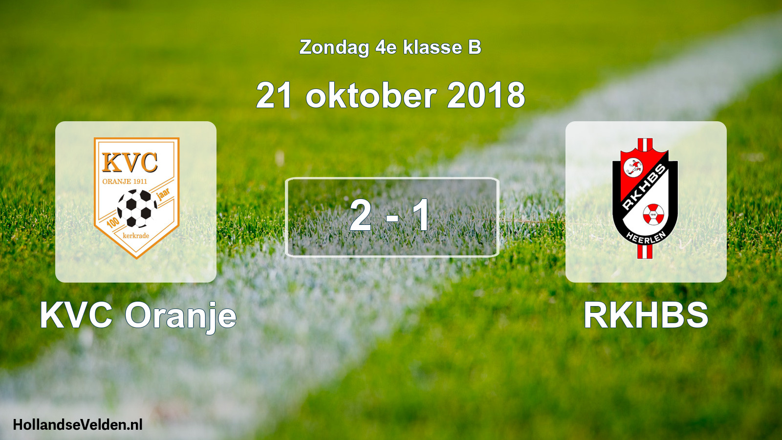 Total number of matches played: KVC Oranje - RKHBS 2 - 1 (21 October 2018)