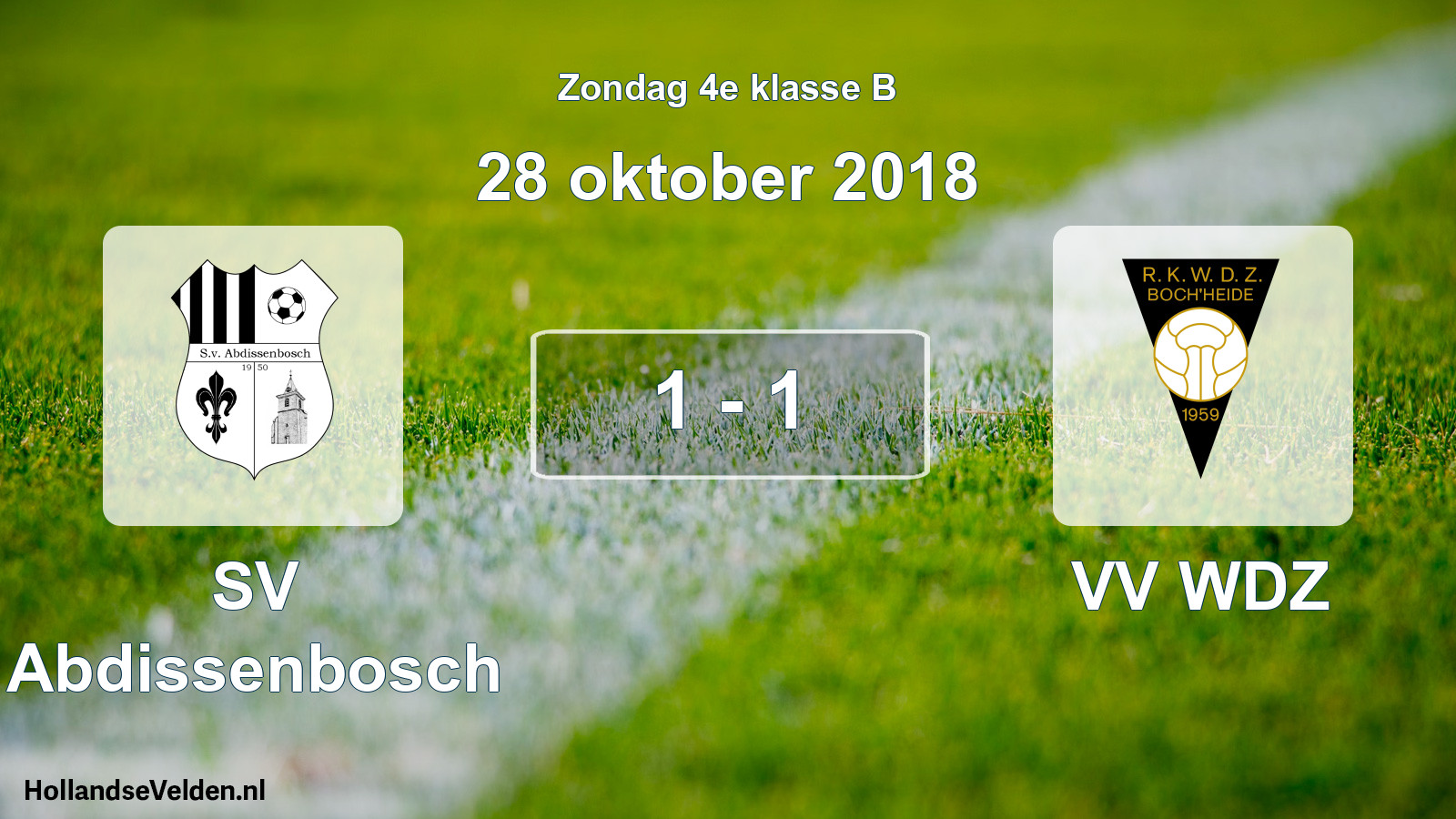 Total number of matches played: SV Abdissenbosch - VV WDZ 1 - 1 (28 October 2018)