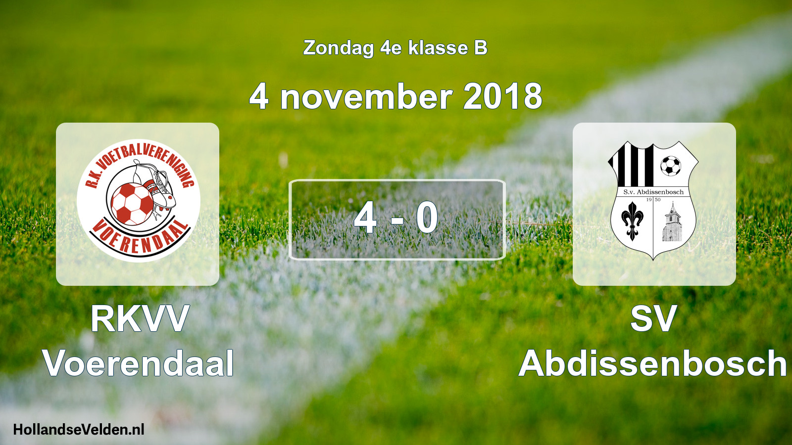 Total number of matches played: RKVV Voerendaal - SV Abdissenbosch 4 - 0 (4 November 2018)