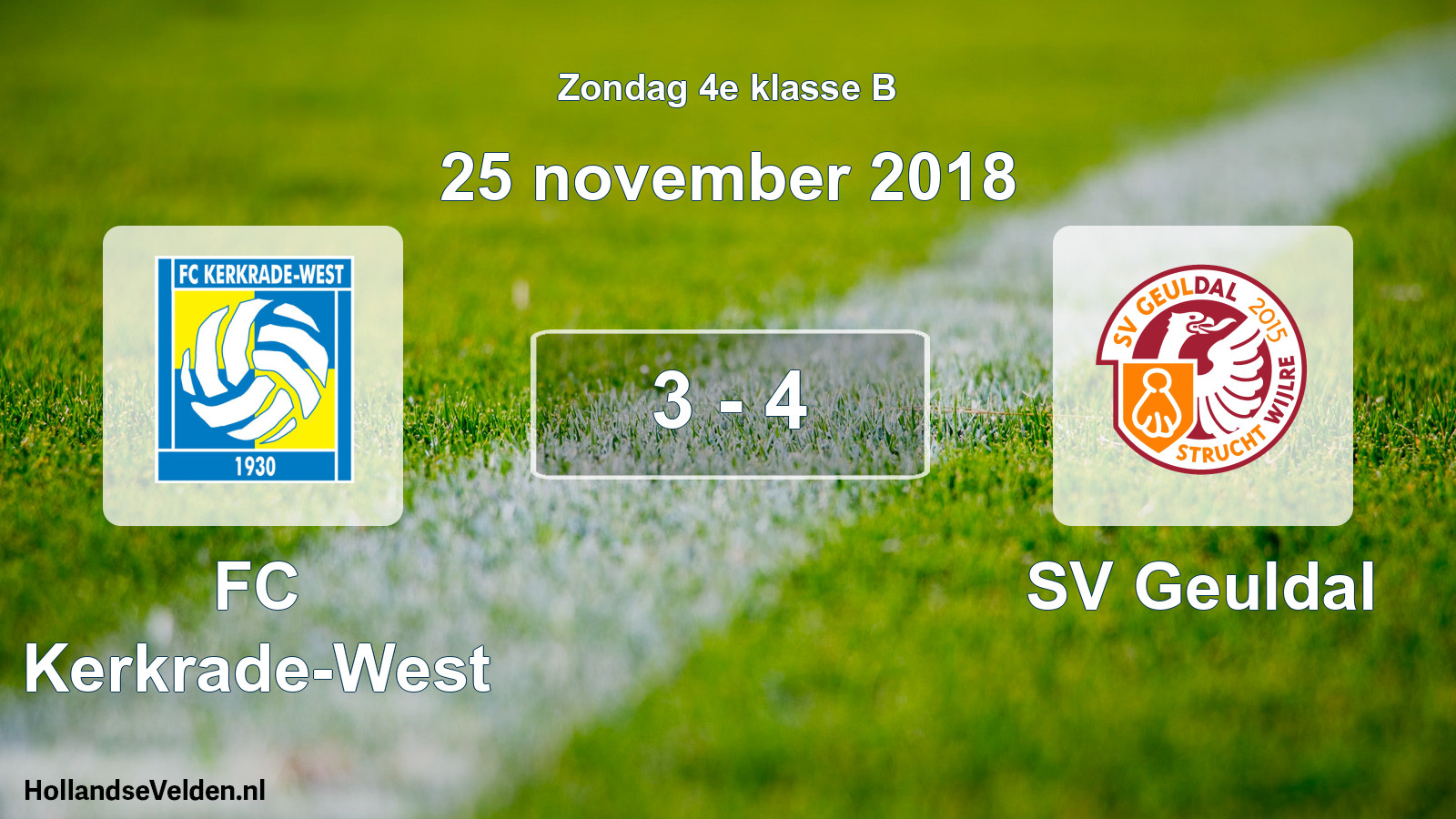 Total number of matches played: FC Kerkrade-West - SV Geuldal 3 - 4 (25 November 2018)