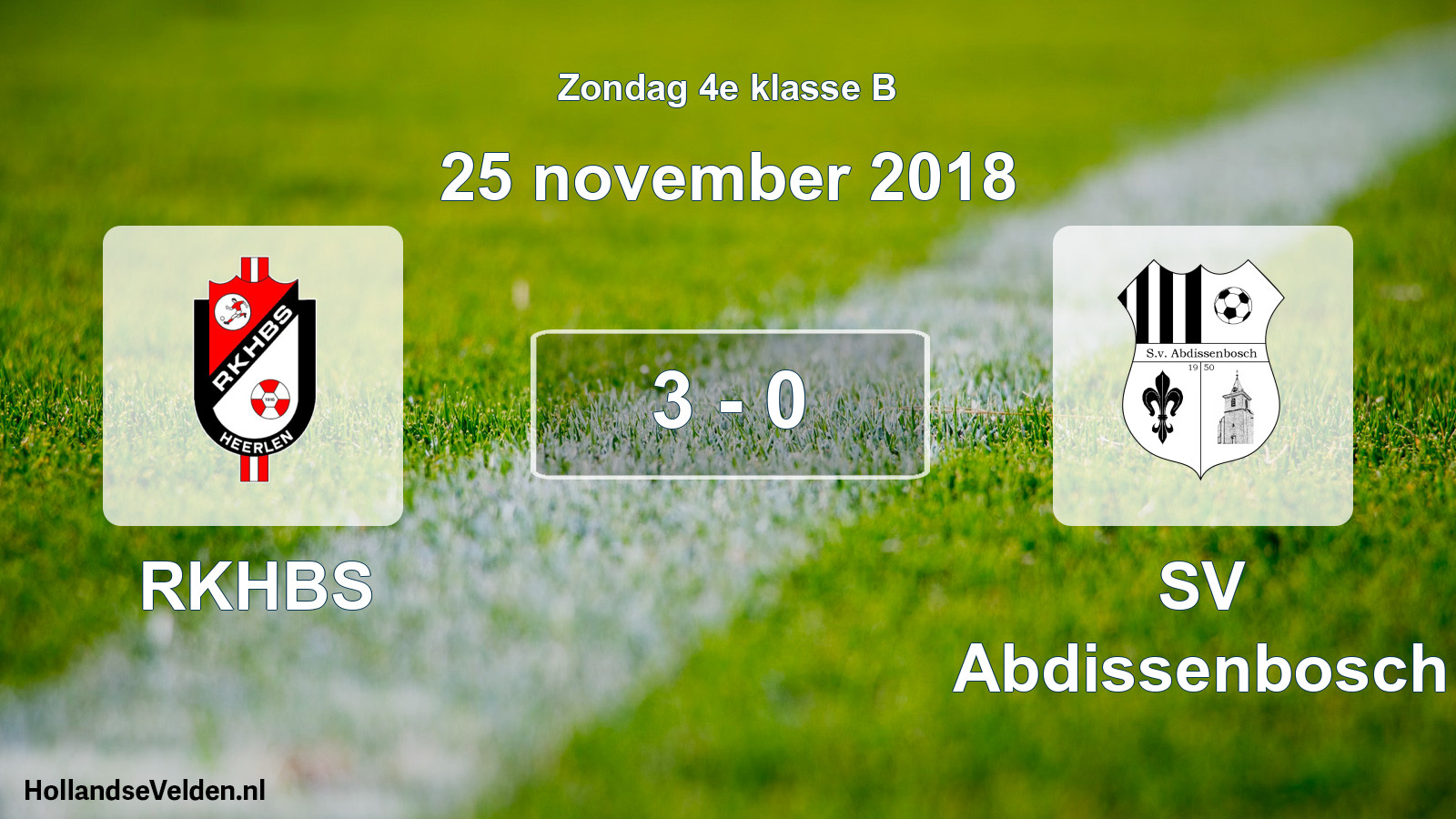 Total number of matches played: RKHBS - SV Abdissenbosch 3 - 0 (25 November 2018)