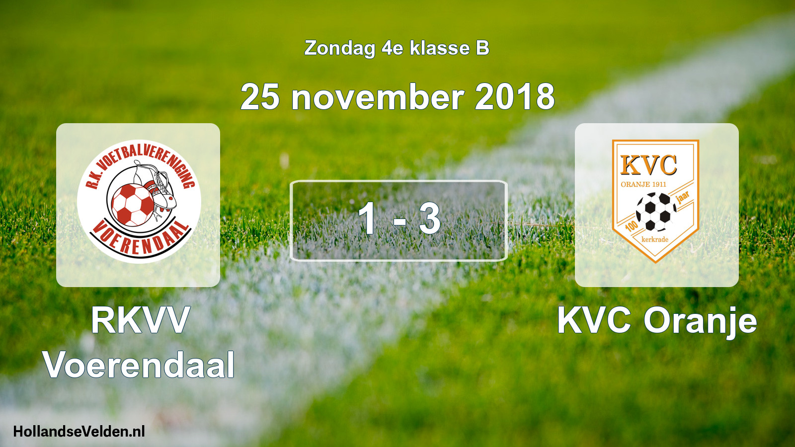 Total number of matches played: RKVV Voerendaal - KVC Oranje 1 - 3 (25 November 2018)