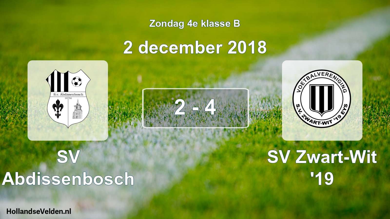 Total number of matches played: SV Abdissenbosch - SV Zwart-Wit '19 2 - 4 (2 December 2018)