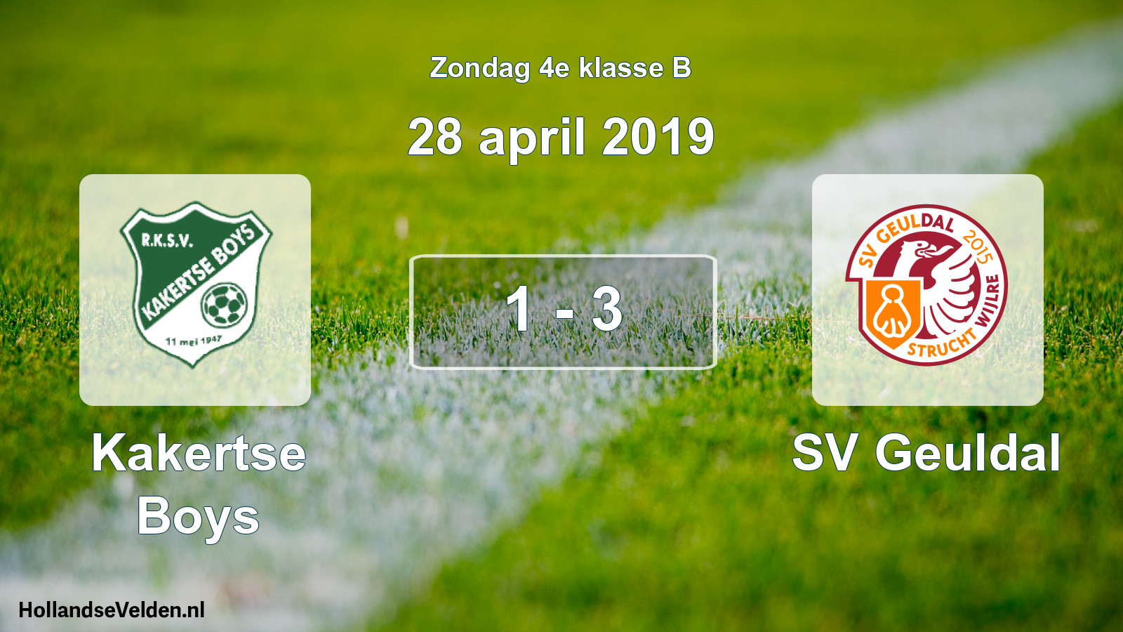 Total number of matches played: Kakertse Boys - SV Geuldal 1 - 3 (28 April 2019)