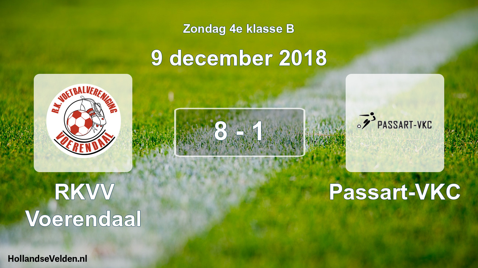 Total number of matches played: RKVV Voerendaal - Passart-VKC 8 - 1 (9 December 2018)