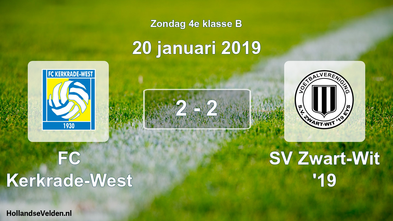 Total number of matches played: FC Kerkrade-West - SV Zwart-Wit '19 2 - 2 (20 January 2019)