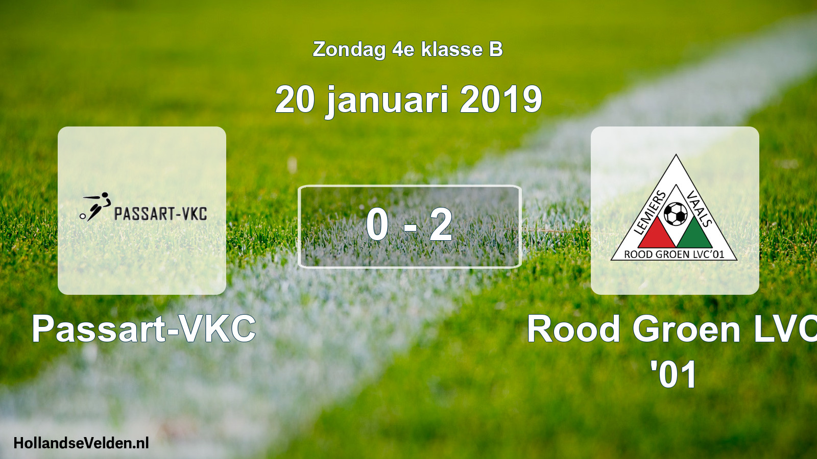 Total number of matches played: Passart-VKC - Rood Groen LVC '01 0 - 2 (20 January 2019)