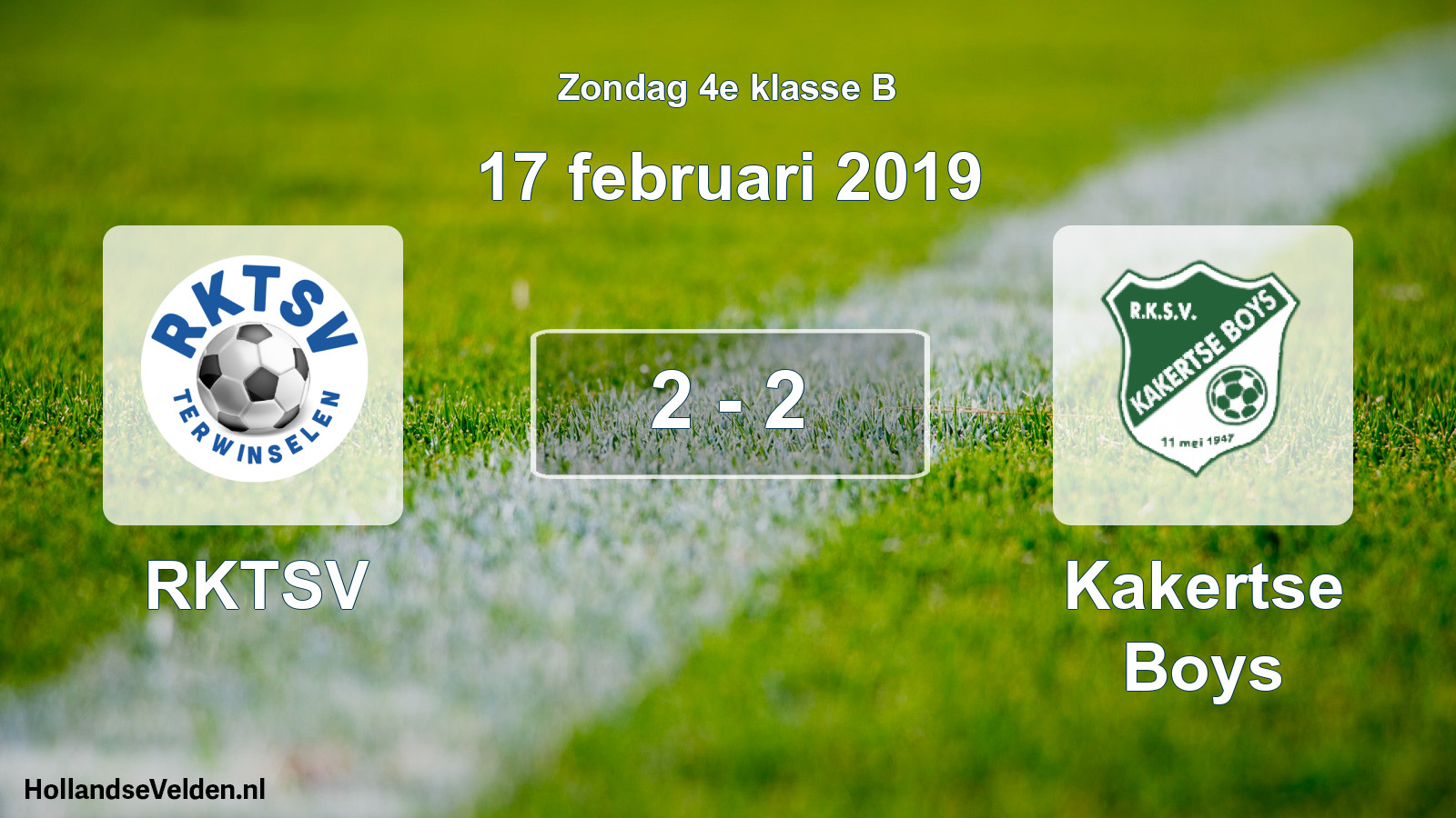 Total number of matches played: RKTSV - Kakertse Boys 2 - 2 (17 February 2019)