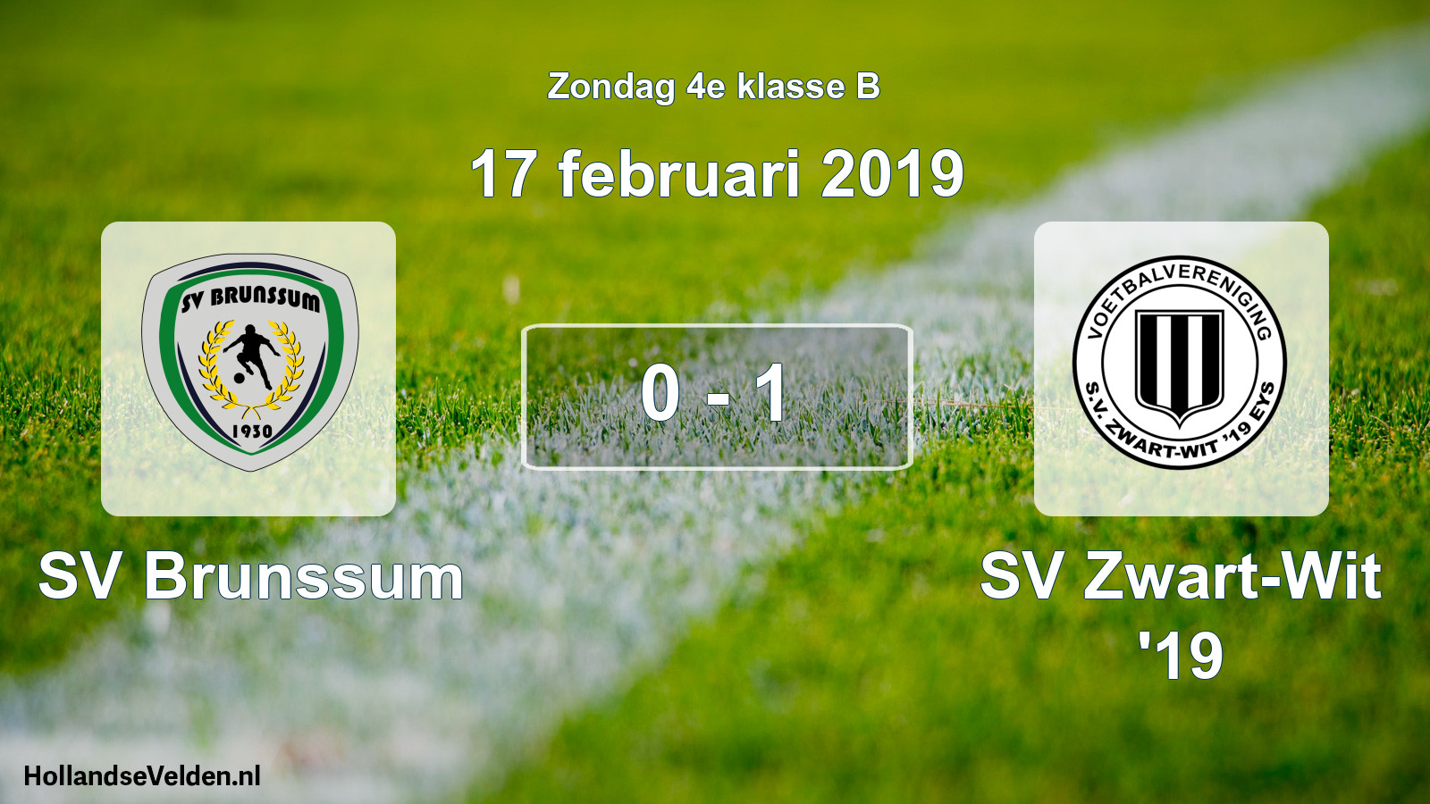 Total number of matches played: SV Brunssum - SV Zwart-Wit '19 0 - 1 (17 February 2019)