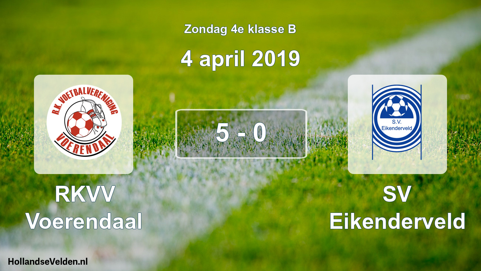 Total number of matches played: RKVV Voerendaal - SV Eikenderveld 5 - 0 (4 April 2019)