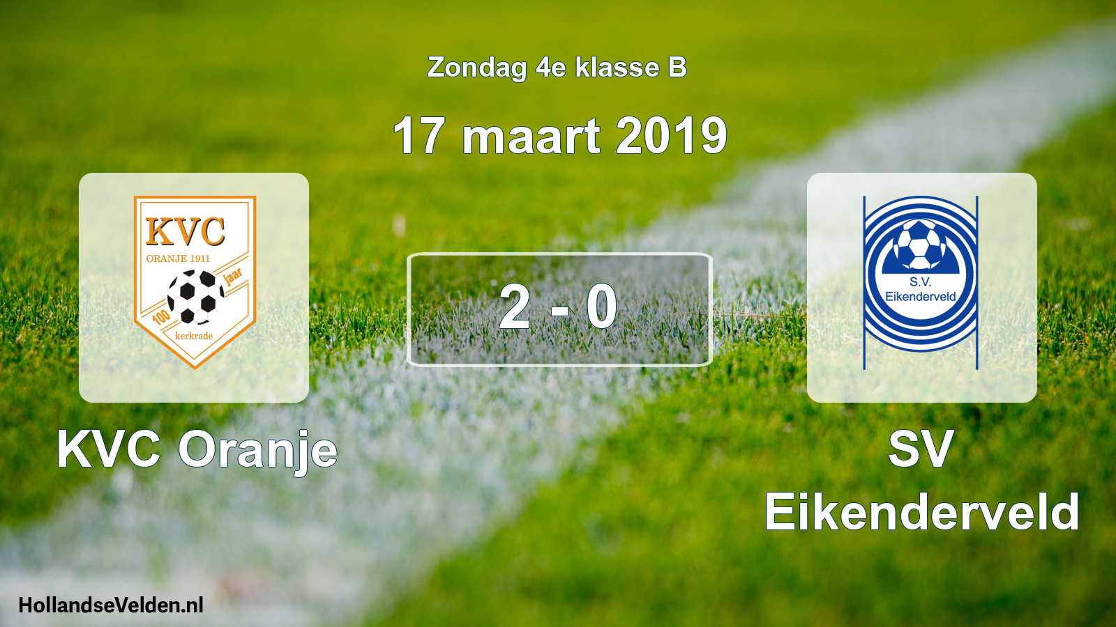 Total number of matches played: KVC Oranje - SV Eikenderveld 2 - 0 (17 March 2019)