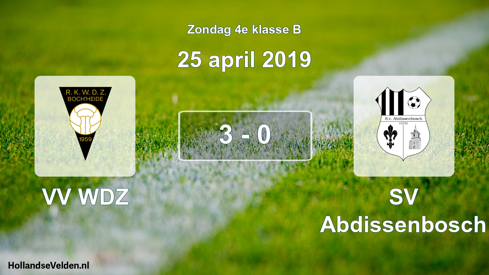 Total number of matches played: VV WDZ - SV Abdissenbosch 3 - 0 (25 April 2019)