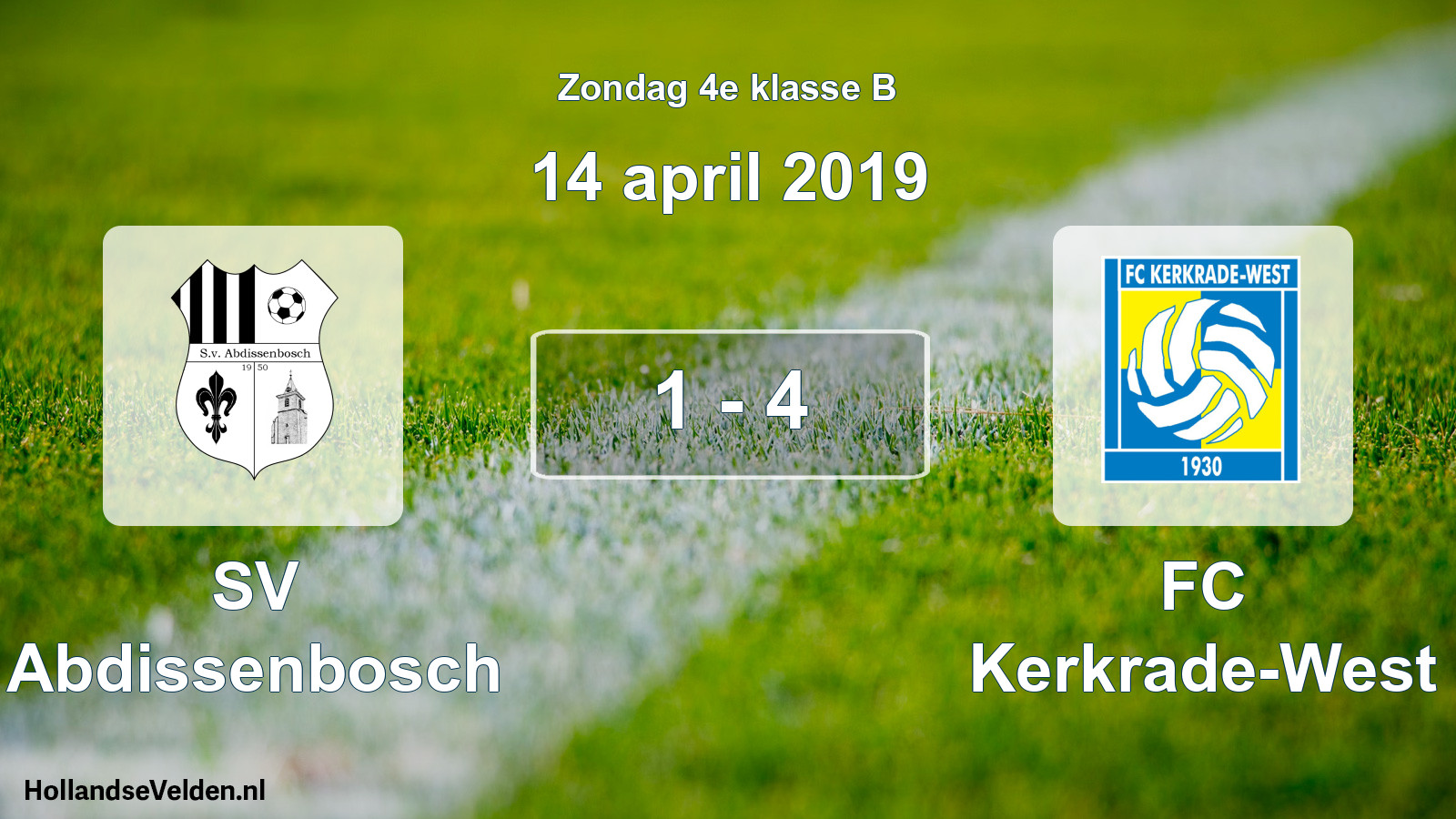 Total number of matches played: SV Abdissenbosch - FC Kerkrade-West 1 - 4 (14 April 2019)