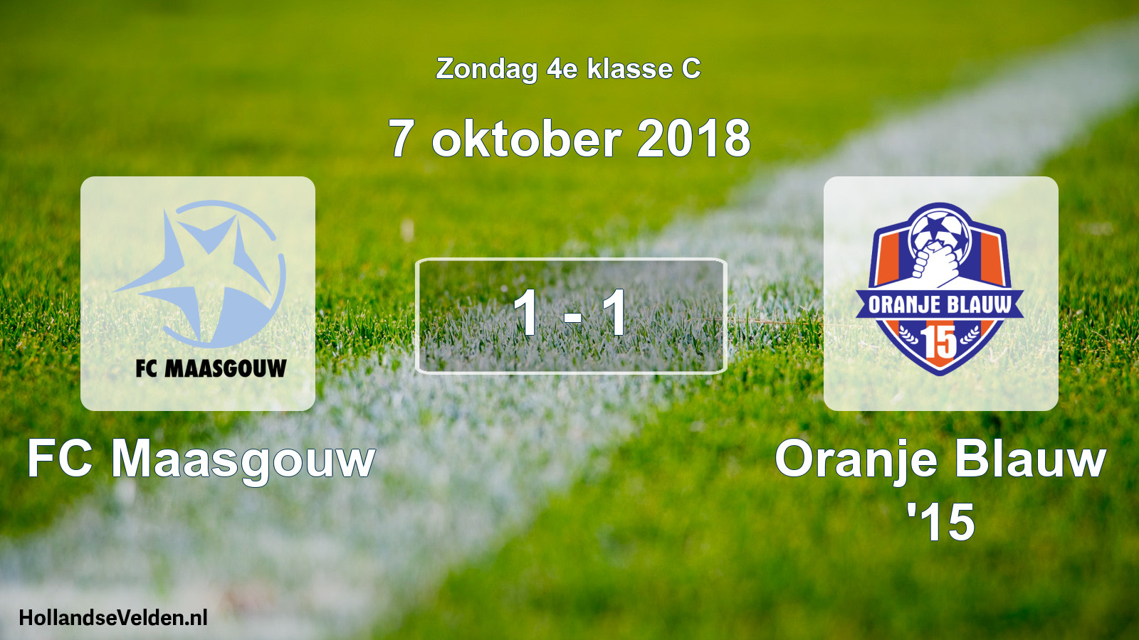 Total number of matches played: FC Maasgouw - Oranje Blauw '15 1 - 1 (7 October 2018)