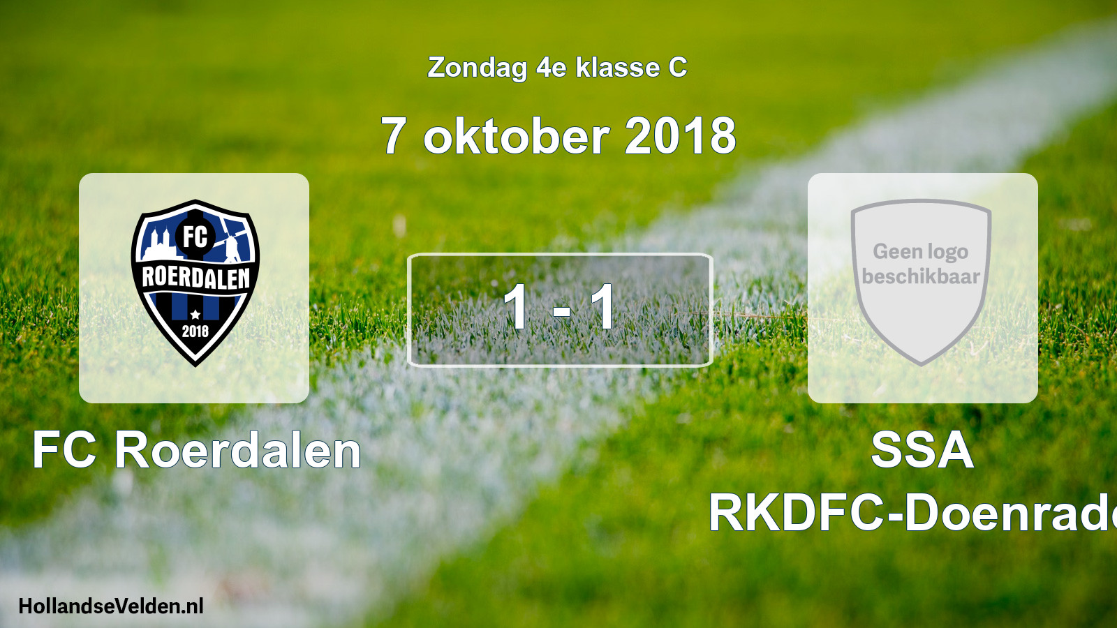 Total number of matches played: FC Roerdalen - SSA RKDFC-Doenrade 1 - 1 (7 October 2018)