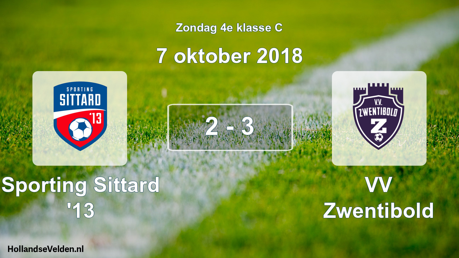 Total number of matches played: Sporting Sittard '13 - VV Zwentibold 2 - 3 (7 October 2018)