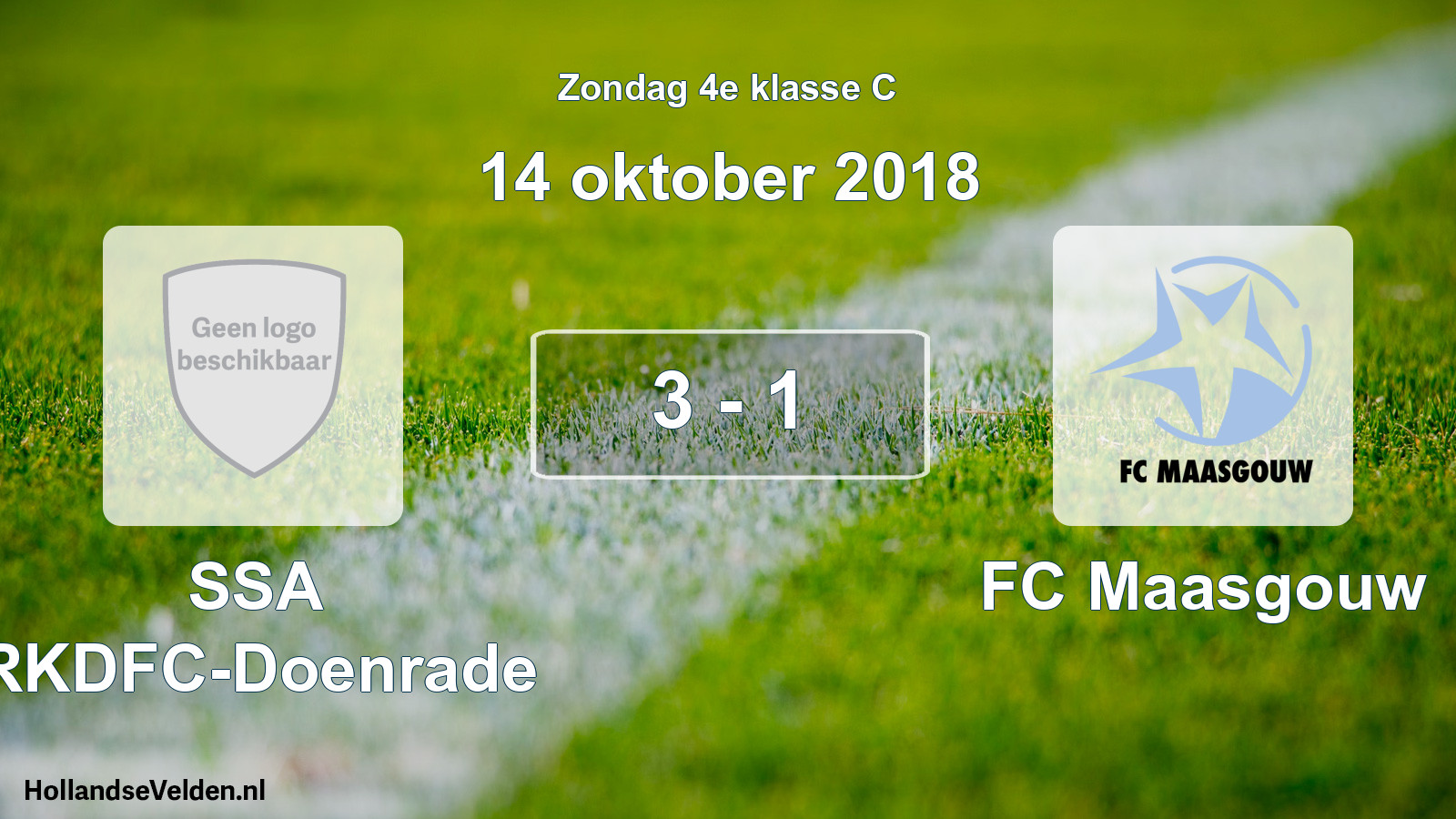 Total number of matches played: SSA RKDFC-Doenrade - FC Maasgouw 3 - 1 (14 October 2018)