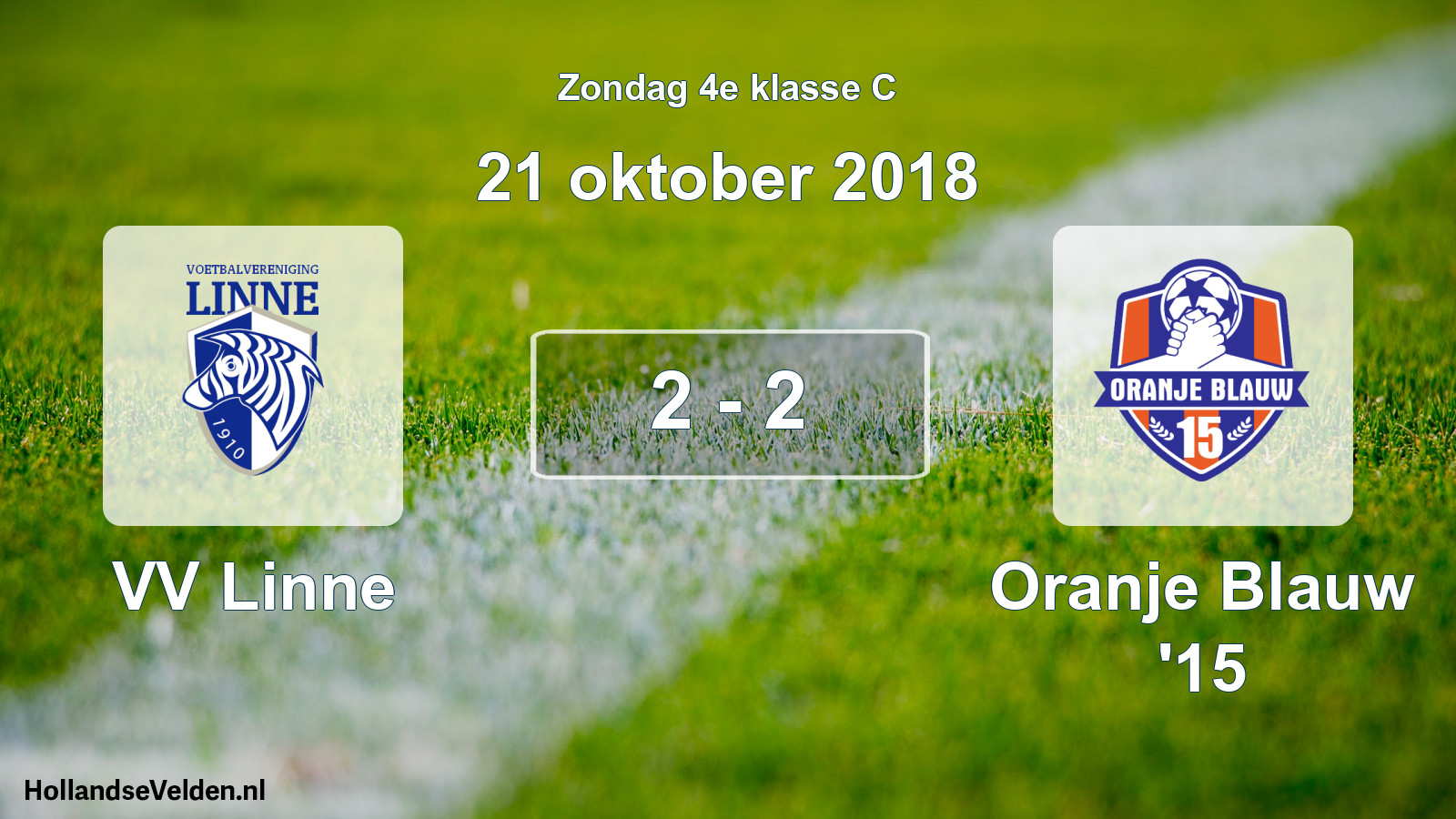 Total number of matches played: VV Linne - Oranje Blauw '15 2 - 2 (21 October 2018)