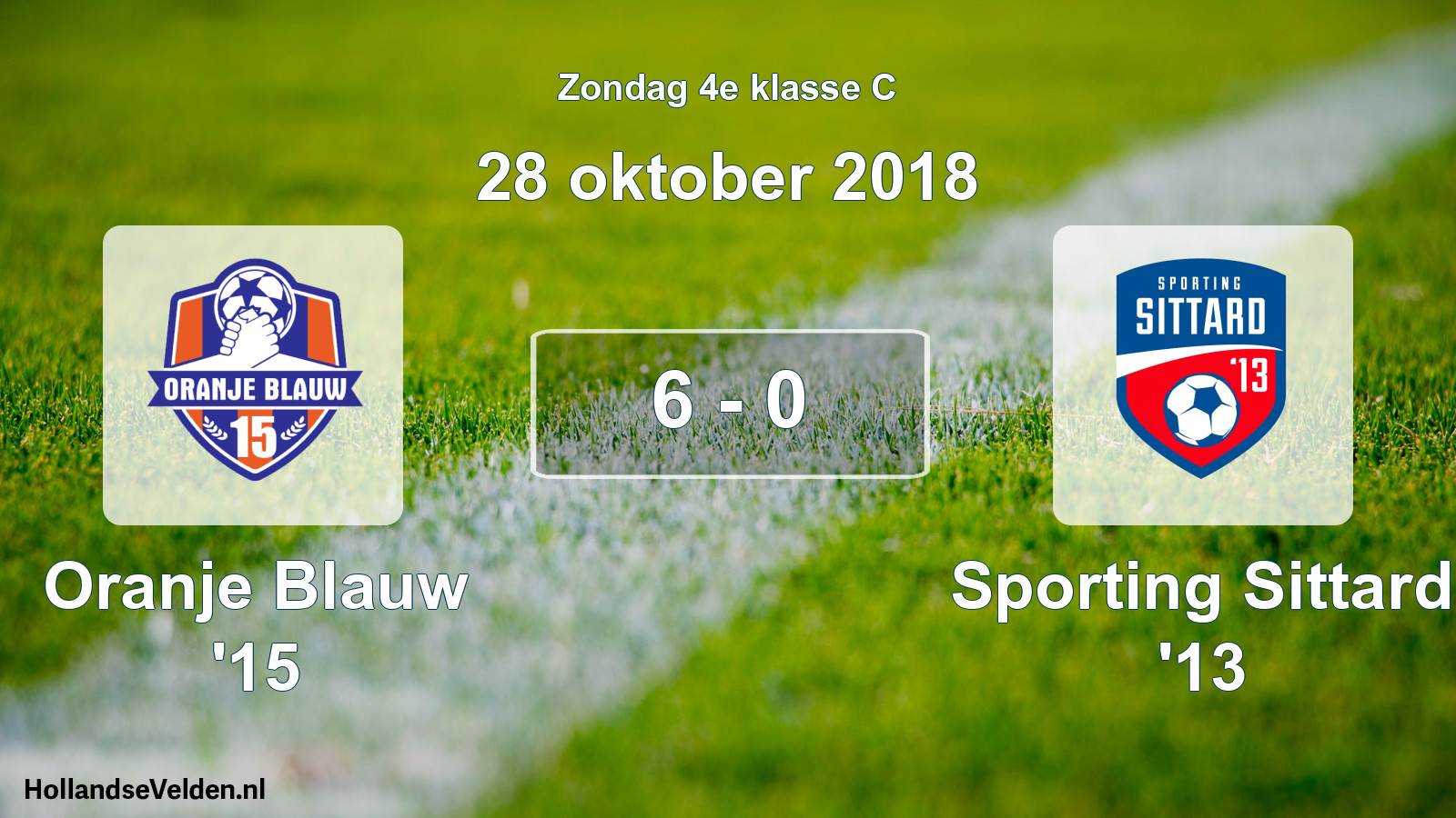 Total number of matches played: Oranje Blauw '15 - Sporting Sittard '13 6 - 0 (28 October 2018)