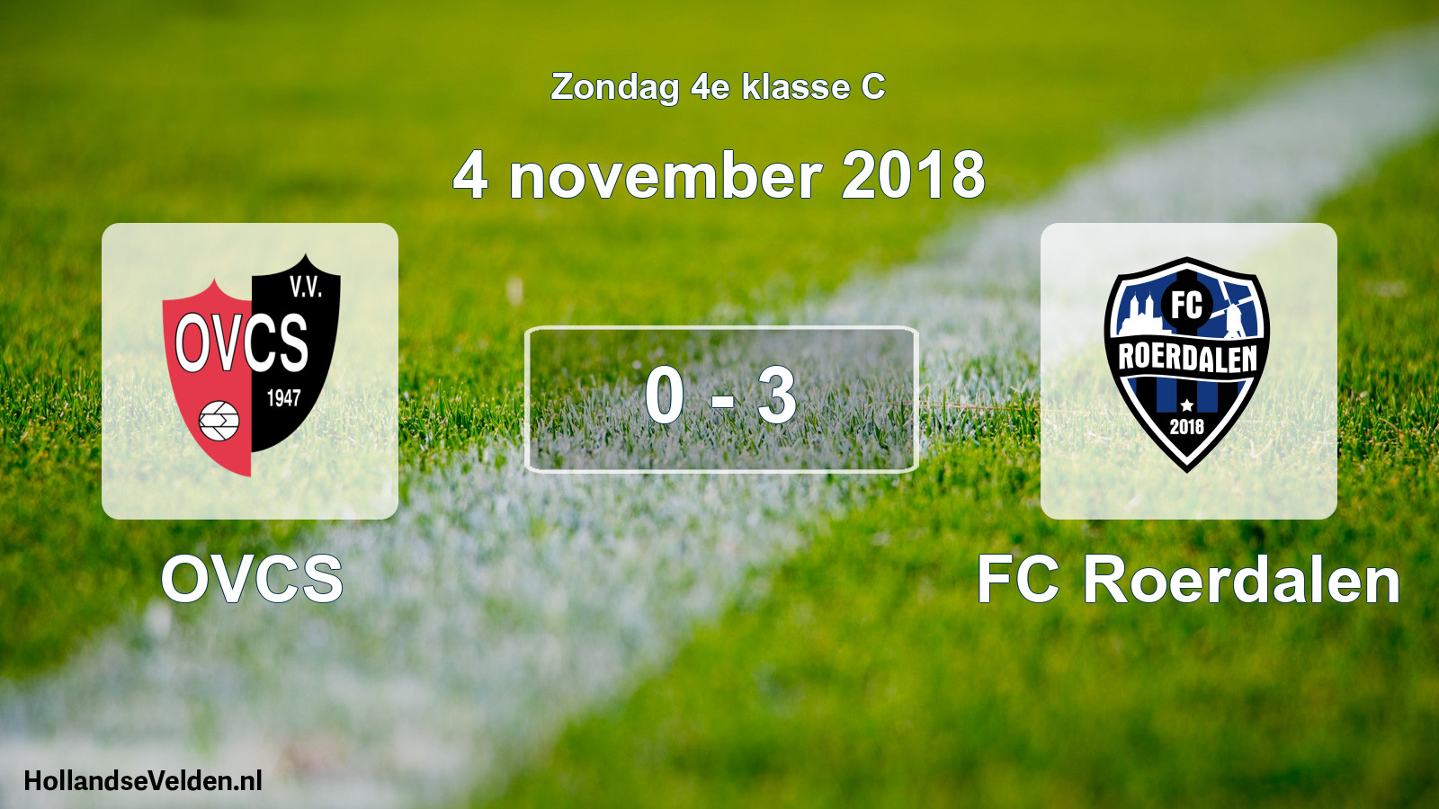 Total number of matches played: OVCS - FC Roerdalen 0 - 3 (4 November 2018)
