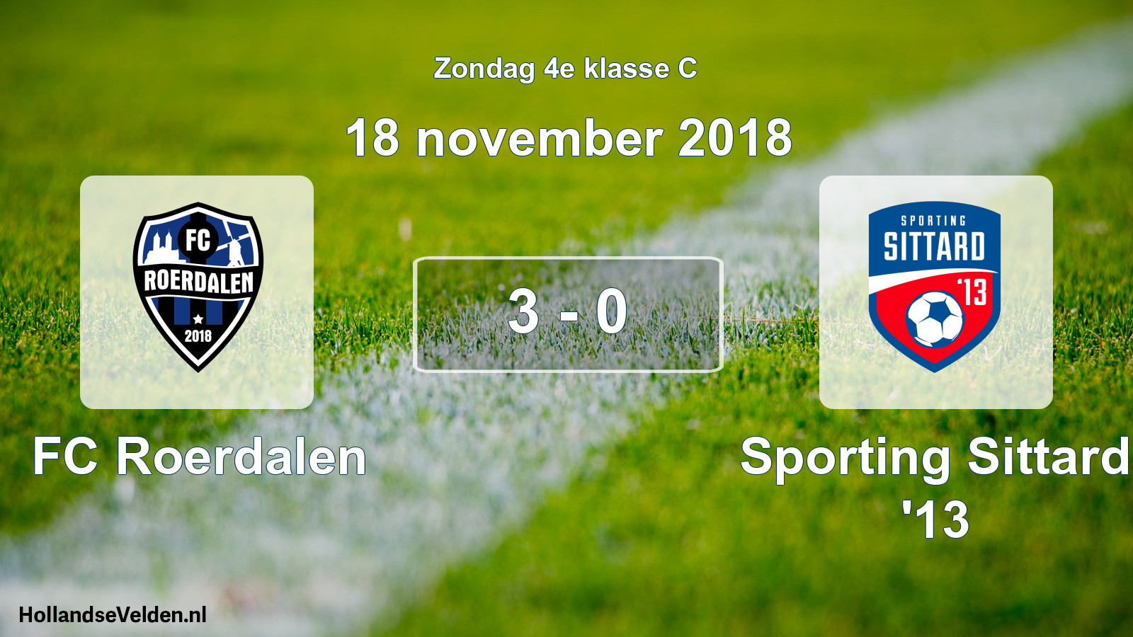 Total number of matches played: FC Roerdalen - Sporting Sittard '13 3 - 0 (18 November 2018)