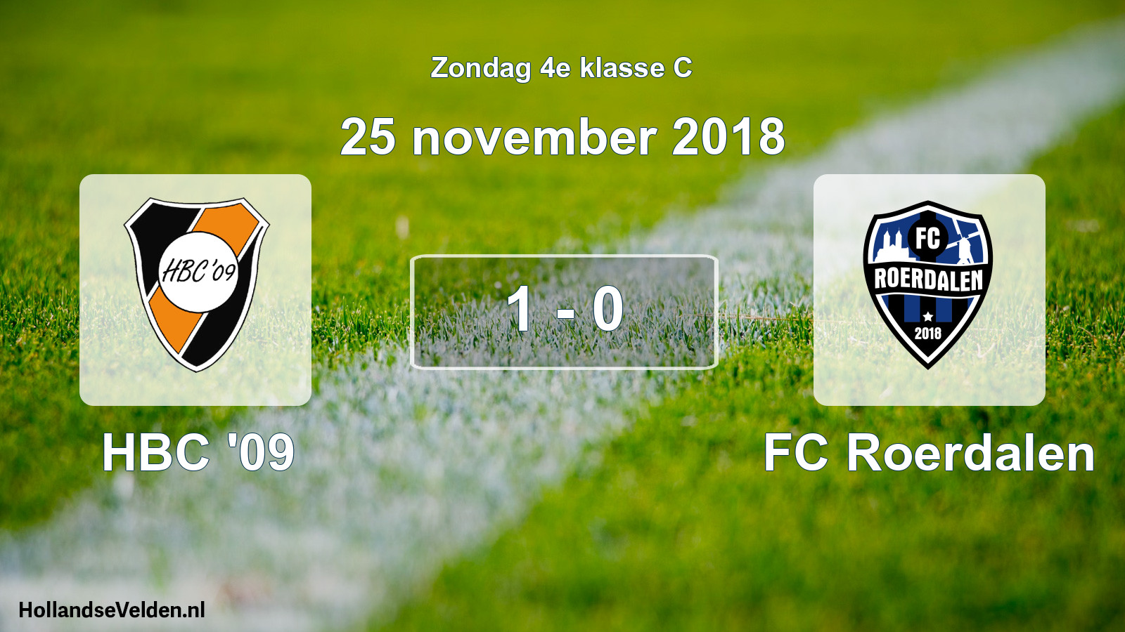 Total number of matches played: HBC '09 - FC Roerdalen 1 - 0 (25 November 2018)