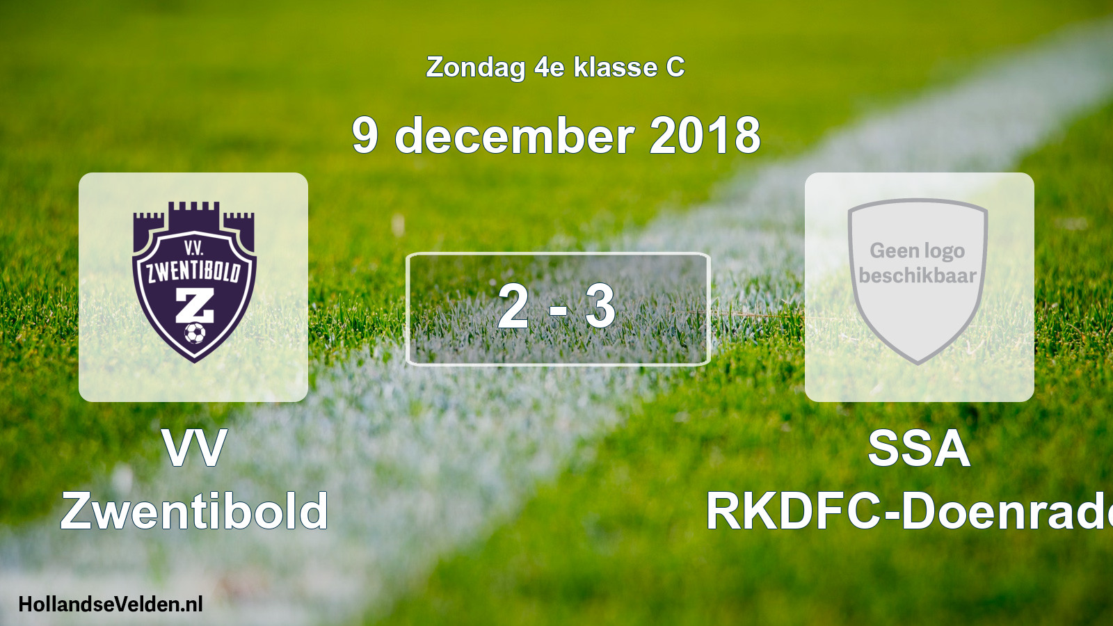 Total number of matches played: VV Zwentibold - SSA RKDFC-Doenrade 2 - 3 (9 December 2018)