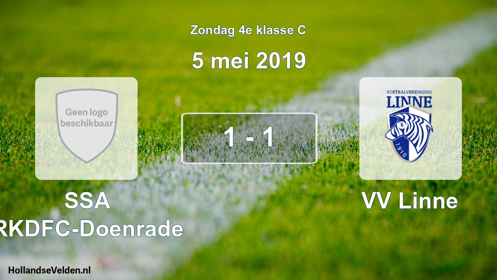 Total number of matches played: SSA RKDFC-Doenrade - VV Linne 1 - 1 (5 May 2019)