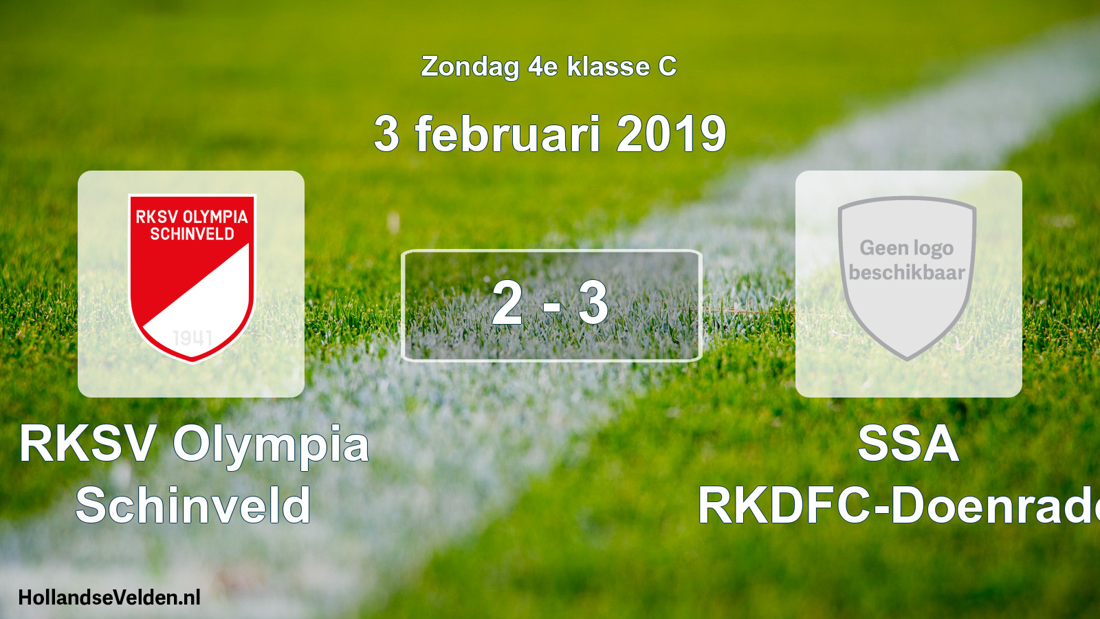 Total number of matches played: RKSV Olympia Schinveld - SSA RKDFC-Doenrade 2 - 3 (3 February 2019)