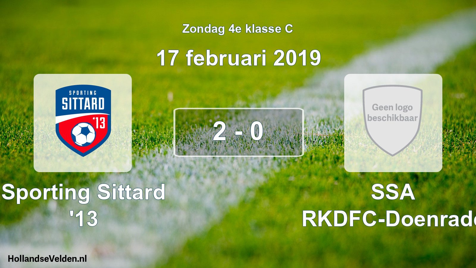Total number of matches played: Sporting Sittard '13 - SSA RKDFC-Doenrade 2 - 0 (17 February 2019)