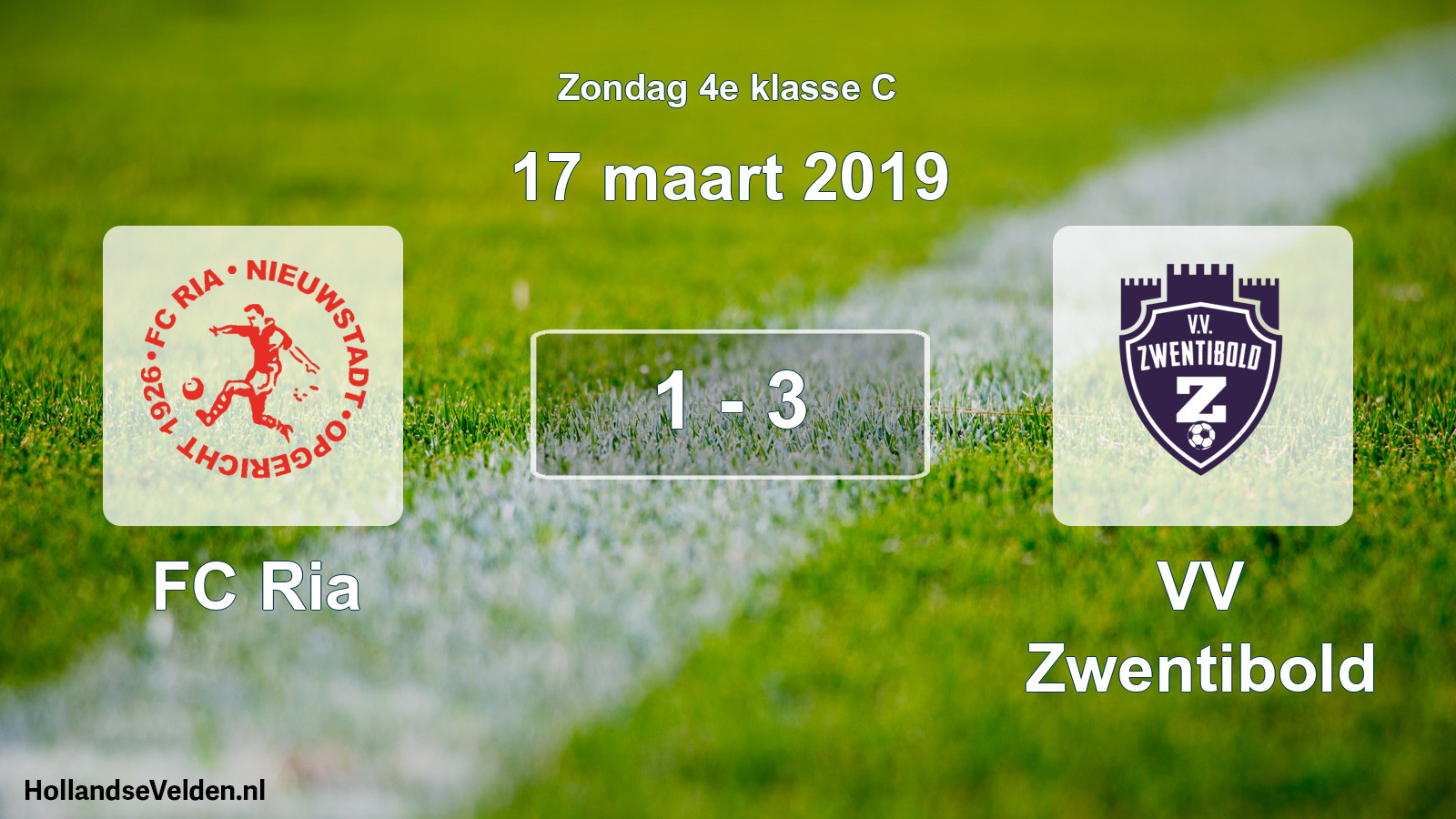 Total number of matches played: FC Ria - VV Zwentibold 1 - 3 (17 March 2019)
