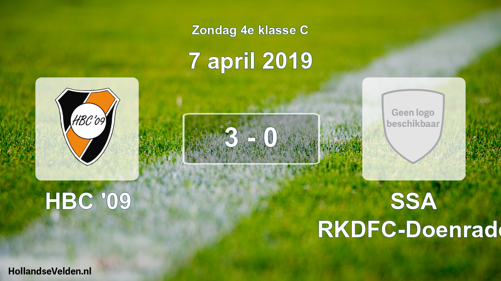 Total number of matches played: HBC '09 - SSA RKDFC-Doenrade 3 - 0 (7 April 2019)