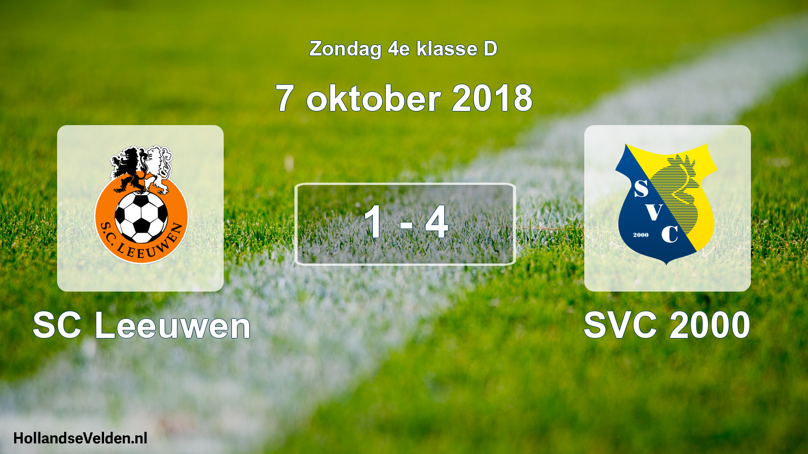 Total number of matches played: SC Leeuwen - SVC 2000 1 - 4 (7 October 2018)
