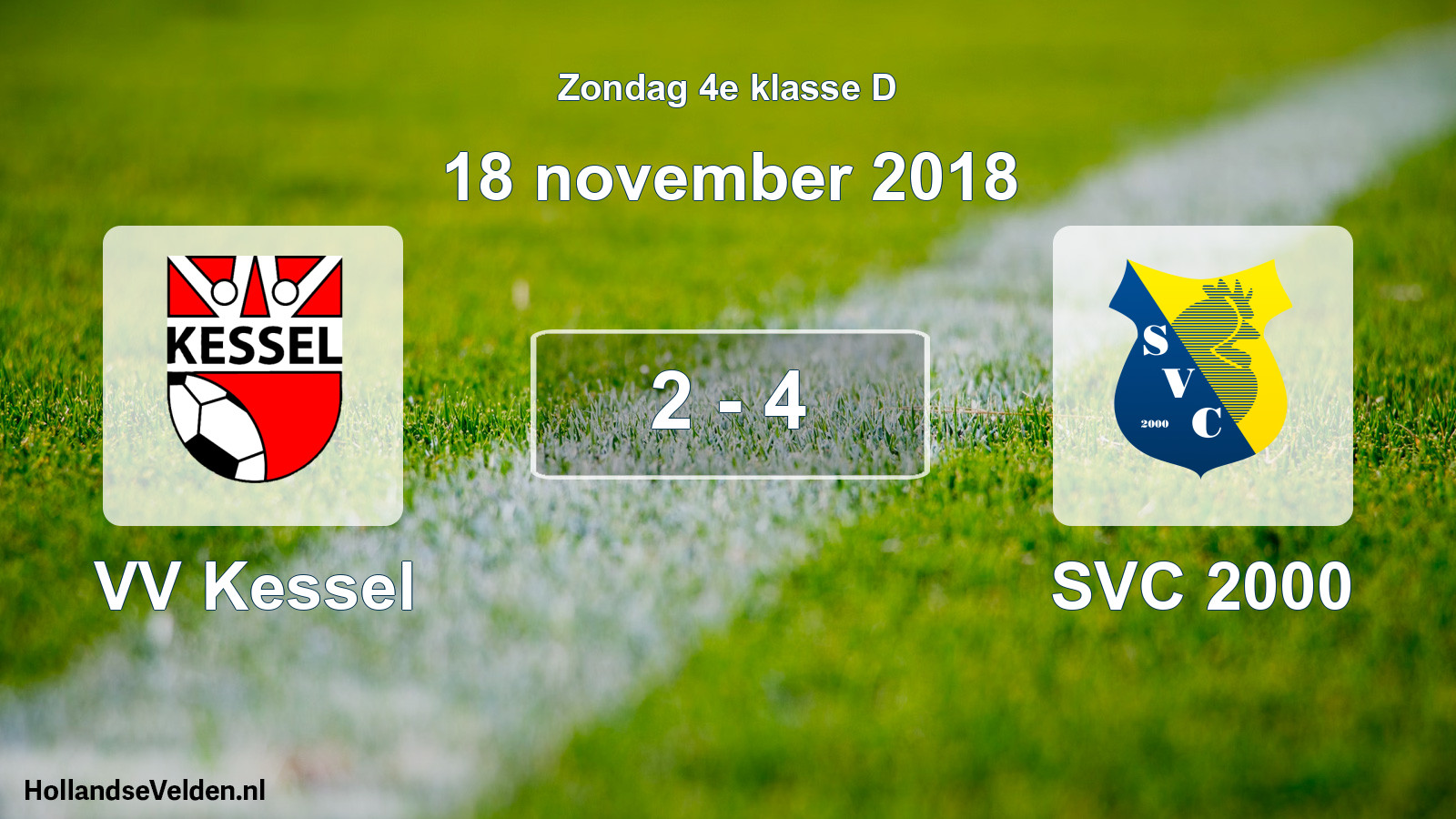 Total number of matches played: VV Kessel - SVC 2000 2 - 4 (18 November 2018)