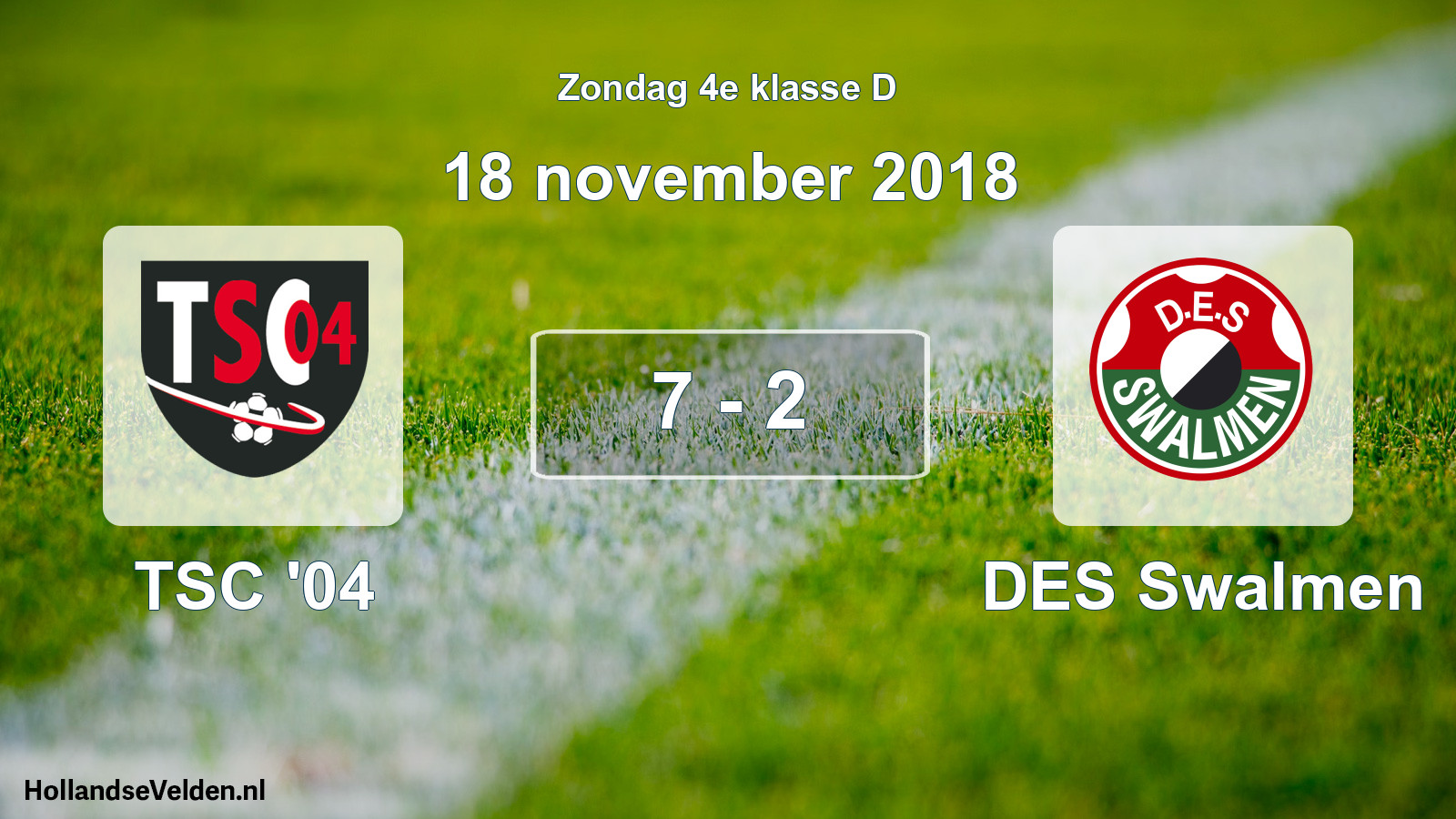 Total number of matches played: TSC '04 - DES Swalmen 7 - 2 (18 November 2018)