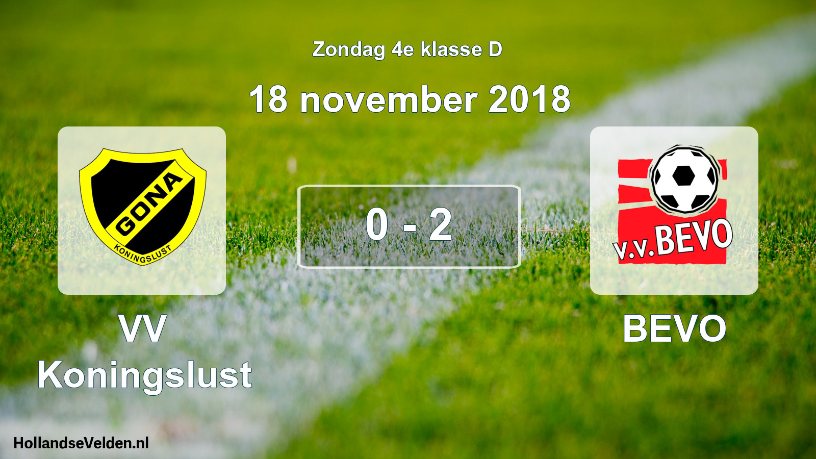 Total number of matches played: VV Koningslust - BEVO 0 - 2 (18 November 2018)