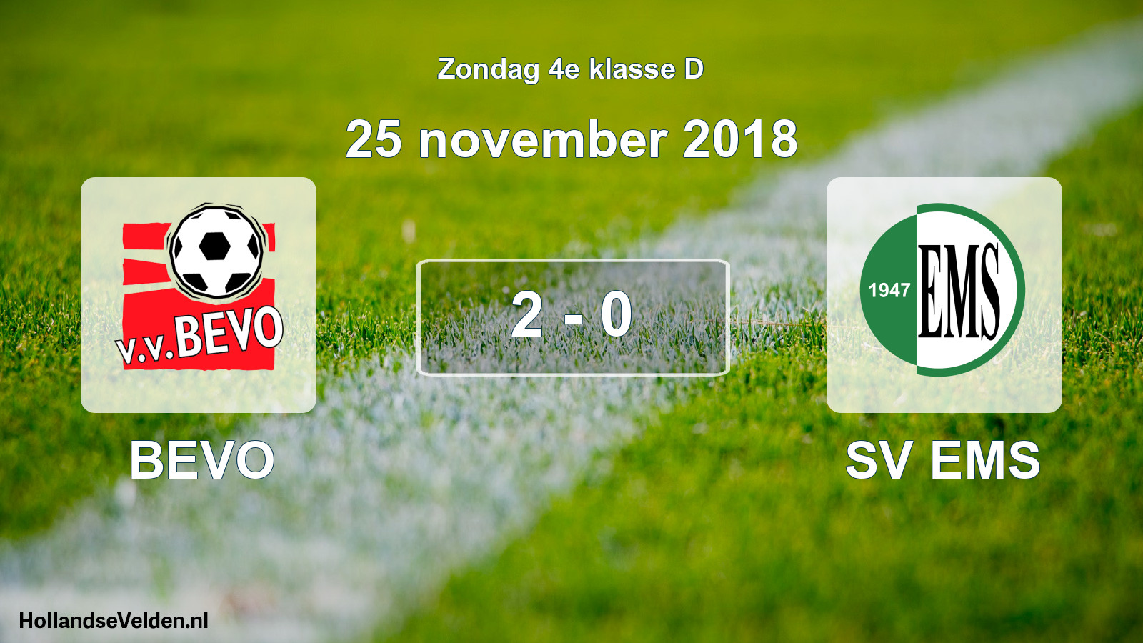 Total number of matches played: BEVO - SV EMS 2 - 0 (25 November 2018)