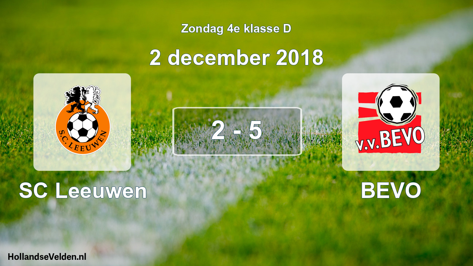 Total number of matches played: SC Leeuwen - BEVO 2 - 5 (2 December 2018)