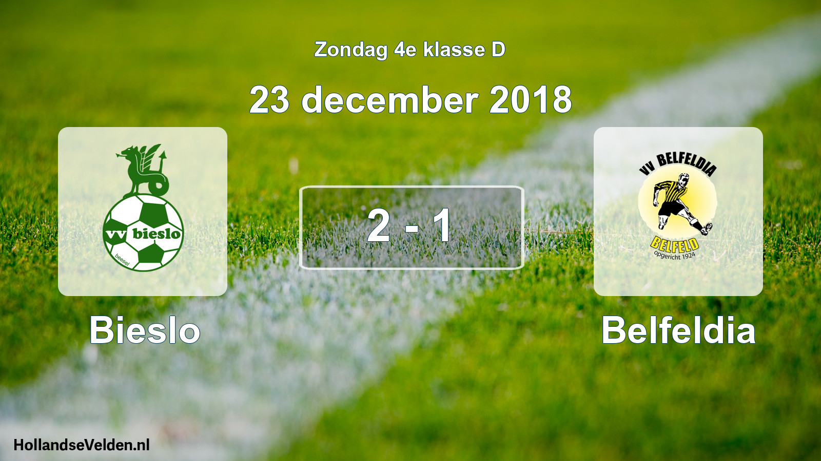 Total number of matches played: Bieslo - Belfeldia 2 - 1 (23 December 2018)