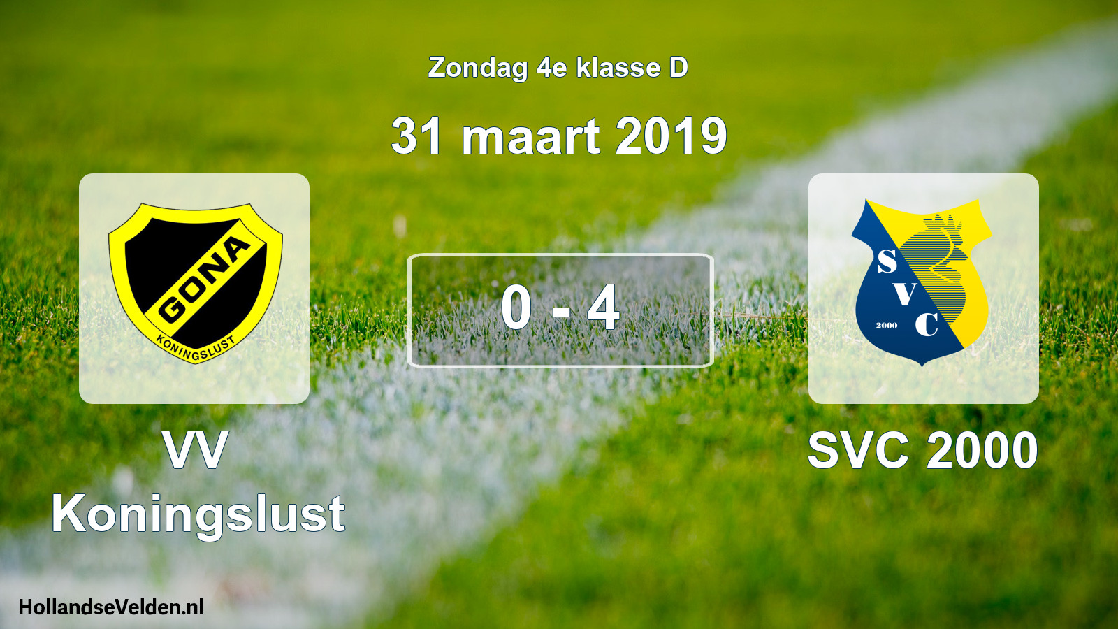 Total number of matches played: VV Koningslust - SVC 2000 0 - 4 (31 March 2019)