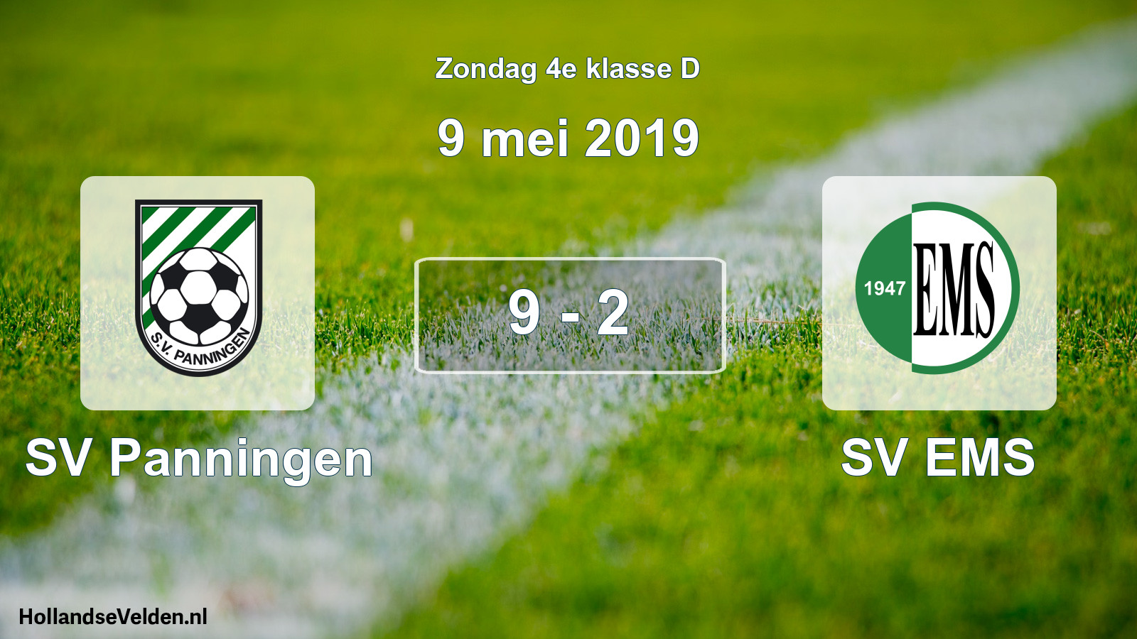 Total number of matches played: SV Panningen - SV EMS 9 - 2 (9 May 2019)