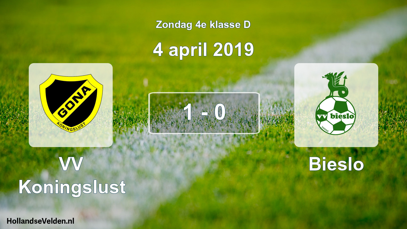 Total number of matches played: VV Koningslust - Bieslo 1 - 0 (4 April 2019)