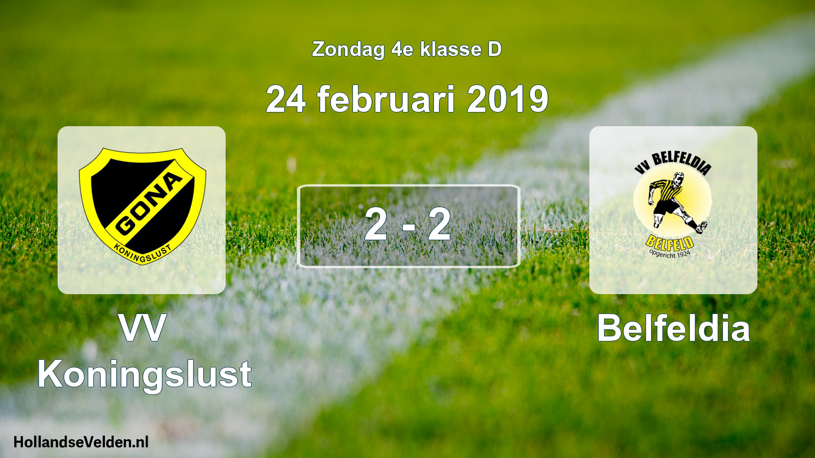 Total number of matches played: VV Koningslust - Belfeldia 2 - 2 (24 February 2019)