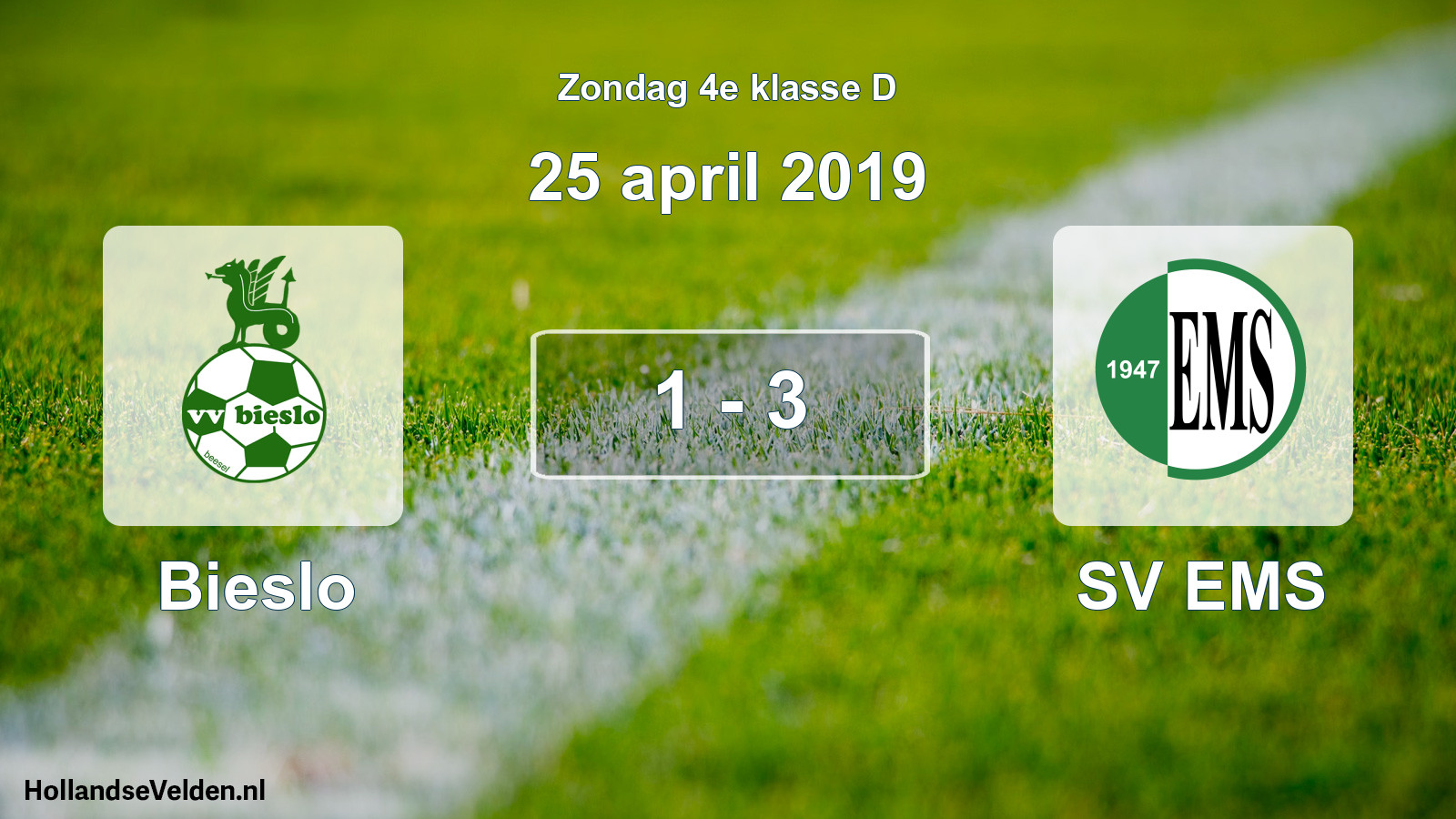 Total number of matches played: Bieslo - SV EMS 1 - 3 (25 April 2019)