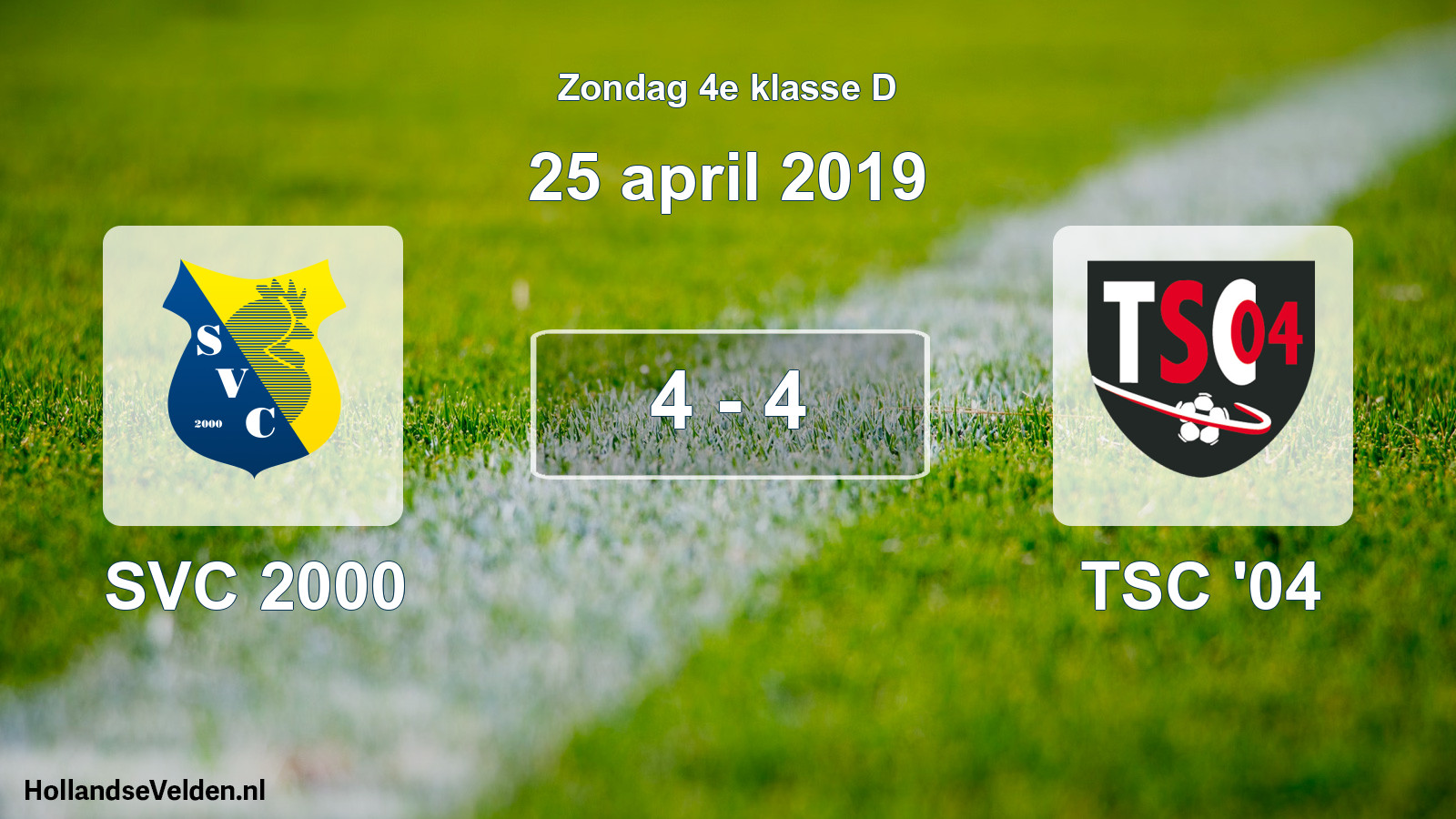Total number of matches played: SVC 2000 - TSC '04 4 - 4 (25 April 2019)