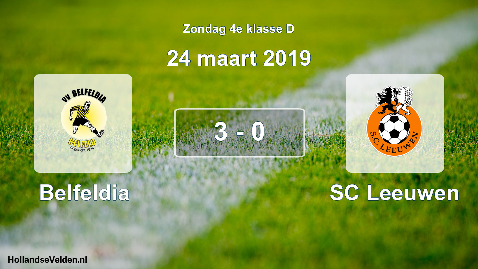Total number of matches played: Belfeldia - SC Leeuwen 3 - 0 (24 March 2019)